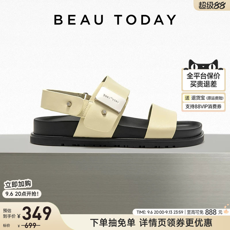 BeauToday勃肯凉鞋厚底真皮图片