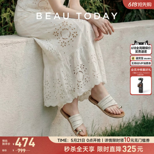BeauToday平底度假风凉鞋