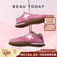 女鞋 BeauToday粉色德训鞋 子 巨好看内增高秋季 休闲鞋 女款 2026春季