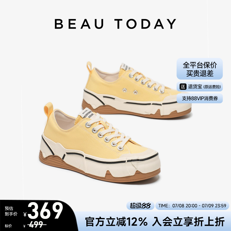 BeauToday帆布鞋厚底增高