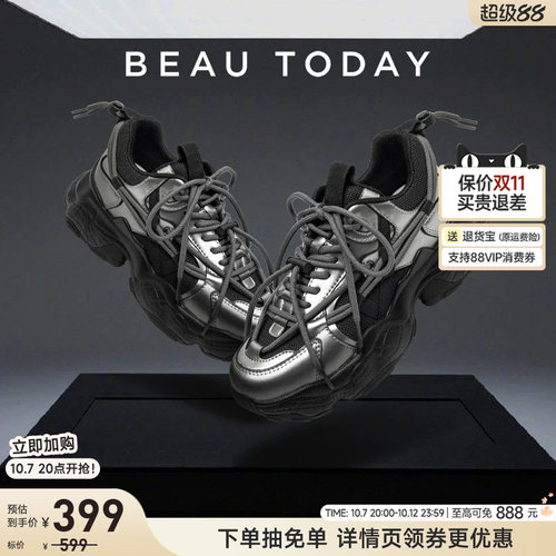 BeauToday厚底老爹鞋女透气