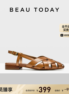 【清仓款】BeauToday罗马凉鞋女款夏季包头拖鞋平底猪笼鞋凉鞋女