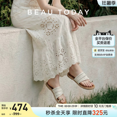 BeauToday平底度假风凉鞋