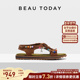 女款 2026新款 春季 BeauToday平底罗马凉鞋 波西米亚风一脚蹬沙滩鞋