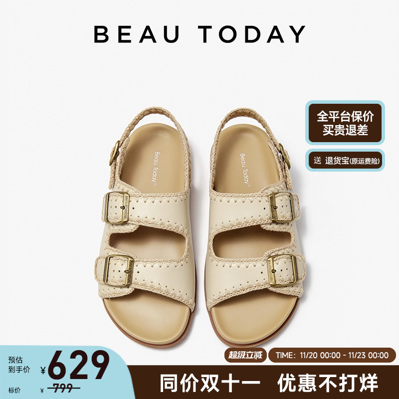 BeauToday勃肯凉鞋草编