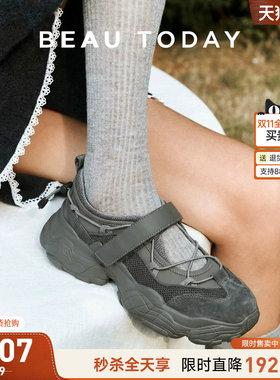 BeauToday厚底老爹鞋女玛丽珍鞋