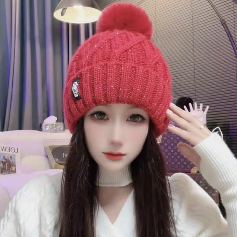 新款韩国毛球亮片毛线帽子女秋冬季加绒加厚保暖可爱百搭针织帽潮,服饰配件/皮带/帽子/围巾,帽子,淘宝优惠券,粉丝福利购,淘宝优惠卷