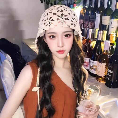 波西米亚风复古流苏针织包头帽女