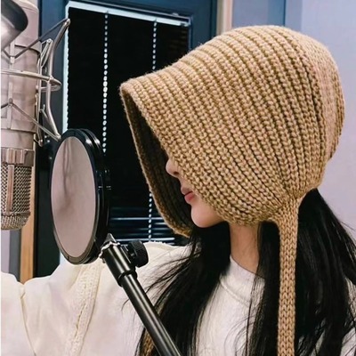 戚薇杨紫款手工辫子绵羊毛针织帽