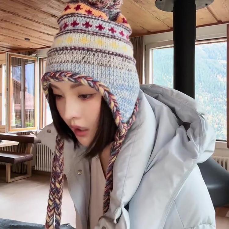 针织帽手工毛线帽大头围防寒保暖