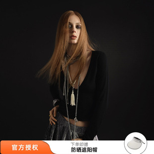 tokokkino 灰白构想简约多样佩戴双色珍珠长项链毛衣链 26春夏新款