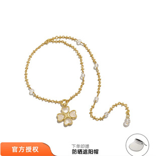 tokokkino 白噪蝴蝶蝴蝶结花白水晶项链十字架锁骨链 26春夏新款