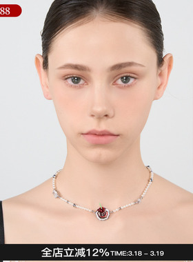 Blingkolio不另可草莓樱桃盘子项链