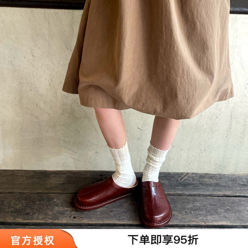 吴昕同款Afflatus3 2026新款油腊皮手工勃肯鞋拖鞋包头拖鞋女 - 封面