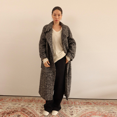 sesaar赛萨海勒圈圈双面呢长大衣