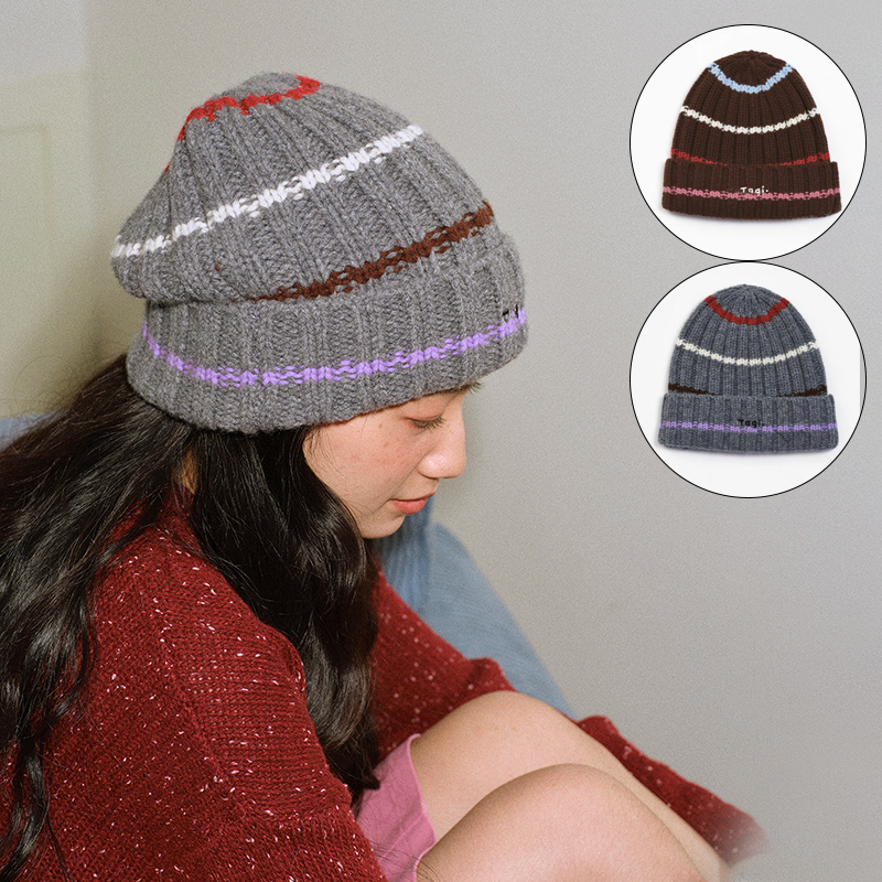 保暖羊毛毛线帽针织坑条冷帽