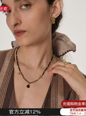 DACCORD设计感奇趣菇黑玛瑙项链