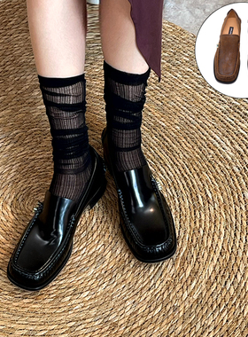 吴昕同款Afflatus3 2025新款复古松石乐福鞋经典做旧皮鞋单鞋女