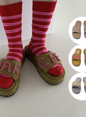 现货M星店官方授权 Margee  Chipo 2024新款小众设计钩针贴字拖鞋