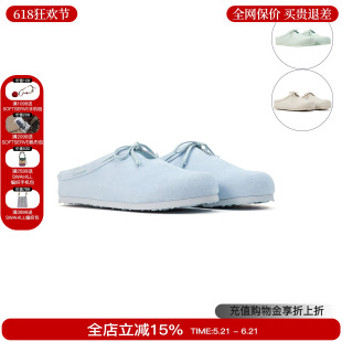 TRAPAR WAVES 2026新款薄底包头勃肯鞋平底半拖懒人一脚蹬鞋子女