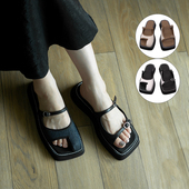 现货AFFLATUS3 M星店 帆布拼皮拖鞋 24新款 意大利手工鸳鸯凉鞋