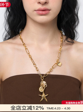 Blingkolio不另可 26新款金色海洋巴洛克海星珍珠项链M星店