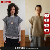 针织短袖 环保羊毛混纺卷边叠穿打底衫 保暖上衣 26新款 sesaar赛萨