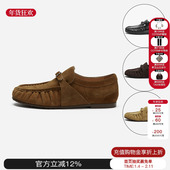 cotemp M星店 舒适一脚蹬休闲皮鞋 2025新款 柔软麂皮圆头手工乐福鞋