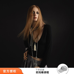 tokokkino 26春夏新款灰白构想简约多样佩戴双色珍珠长项链毛衣链