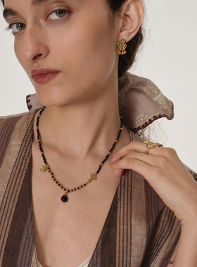 DACCORD设计感奇趣菇黑玛瑙项链