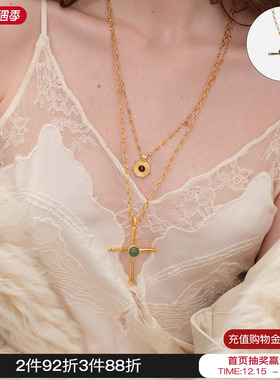 DACCORD十字纹章鎏金长项链