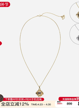 cotemp小花宝石项链鎏锁骨链