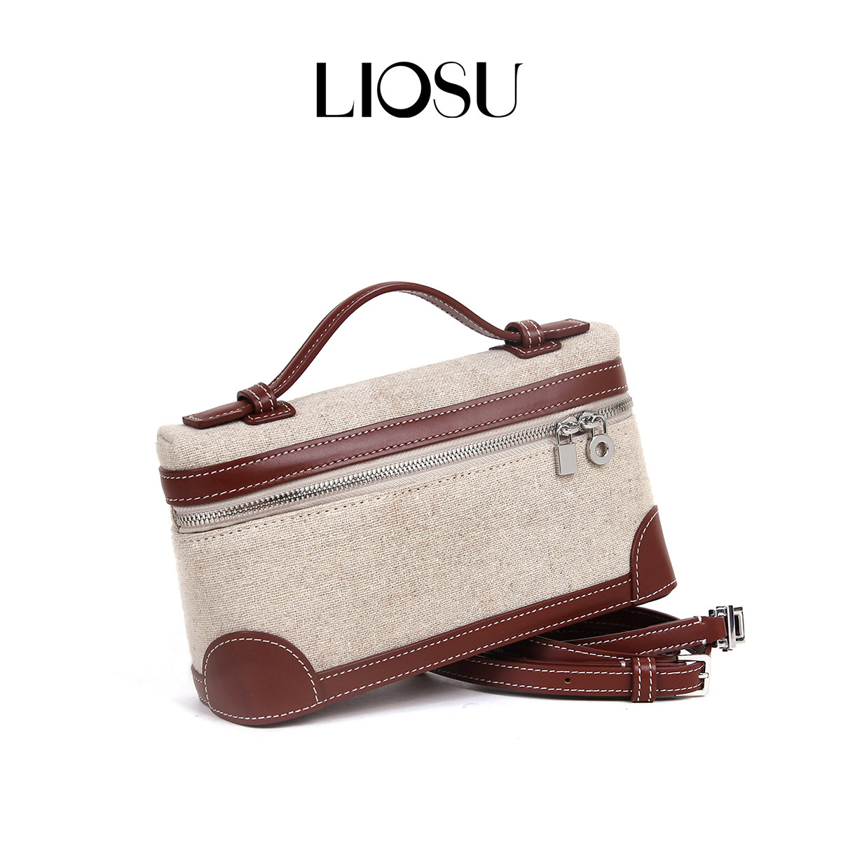 英伦风撞色饭盒包女小众设计手提斜挎包高级感通勤小方包