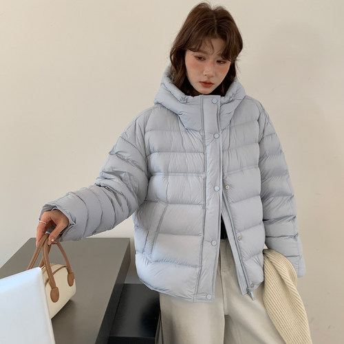 加厚90绒洋气排骨短款羽绒服外套