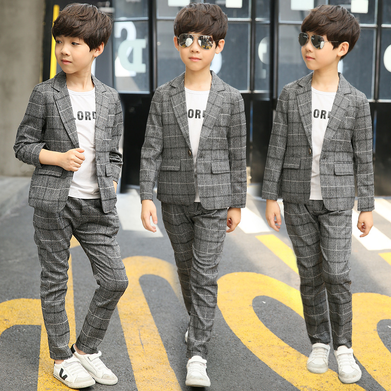 中童5到13歲8男童裝9春裝10小孩子11男孩12春款休閑衣服西服套裝