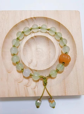 南瓜原创设计感绿色清新手串手链