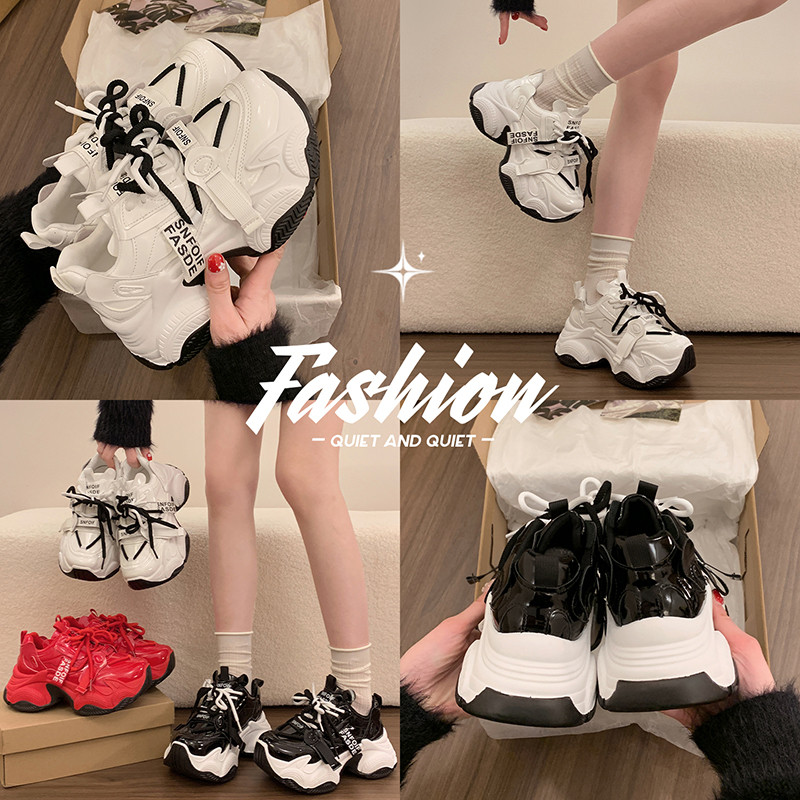 红色时尚百搭老爹鞋女2026小个子本明年爆款厚底增高休闲运动鞋,女鞋,老爹鞋,淘宝优惠券,粉丝福利购,淘宝优惠卷