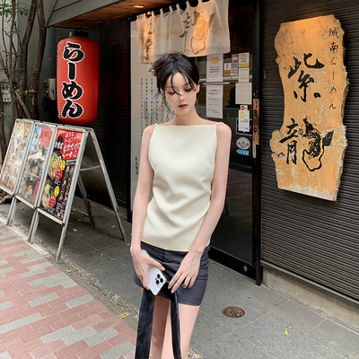 【2折】GYOKUU 奶白色系带露背吊带上衣