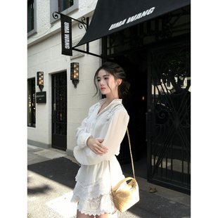 半身裙 2025aw白色定做刺绣花边拼接衬衫 GYOKUU 曼城旧事