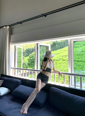 GYOKUU 【匿名来电】2025ss 灰白拼色V领上衣/深灰色西装短裤