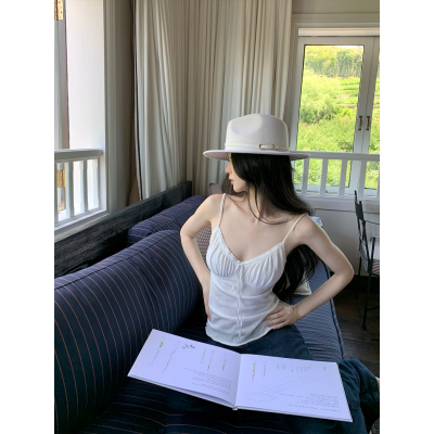 GYOKUU 【窗台心事】2025ss  白色弹力针织吊带上衣