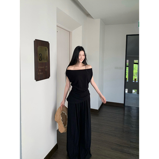 黑色弹力针织套装 GYOKUU 2025ss