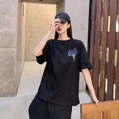 黑色tee 清仓价 蓝色虞美人