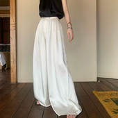 GYOKUU 香槟色缎面垂坠气质飘飘阔腿裤