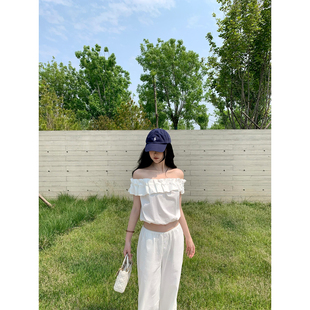 白色一字肩上衣 2025ss GYOKUU 云朵泡芙