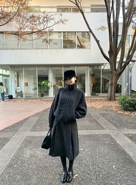 GYOKUU 【伦敦博物馆】2025aw 厚款深灰色羊毛外套