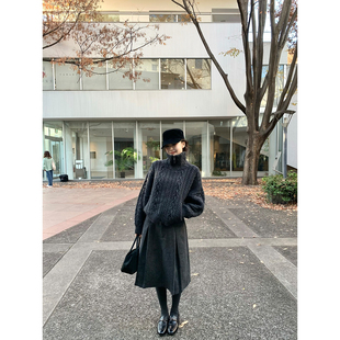 厚款 2025aw 深灰色羊毛外套 伦敦博物馆 GYOKUU