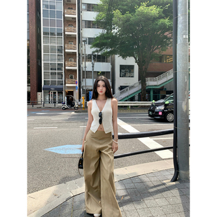 阔腿裤 GYOKUU 卡其色百搭工装 2025ss 智性松弛