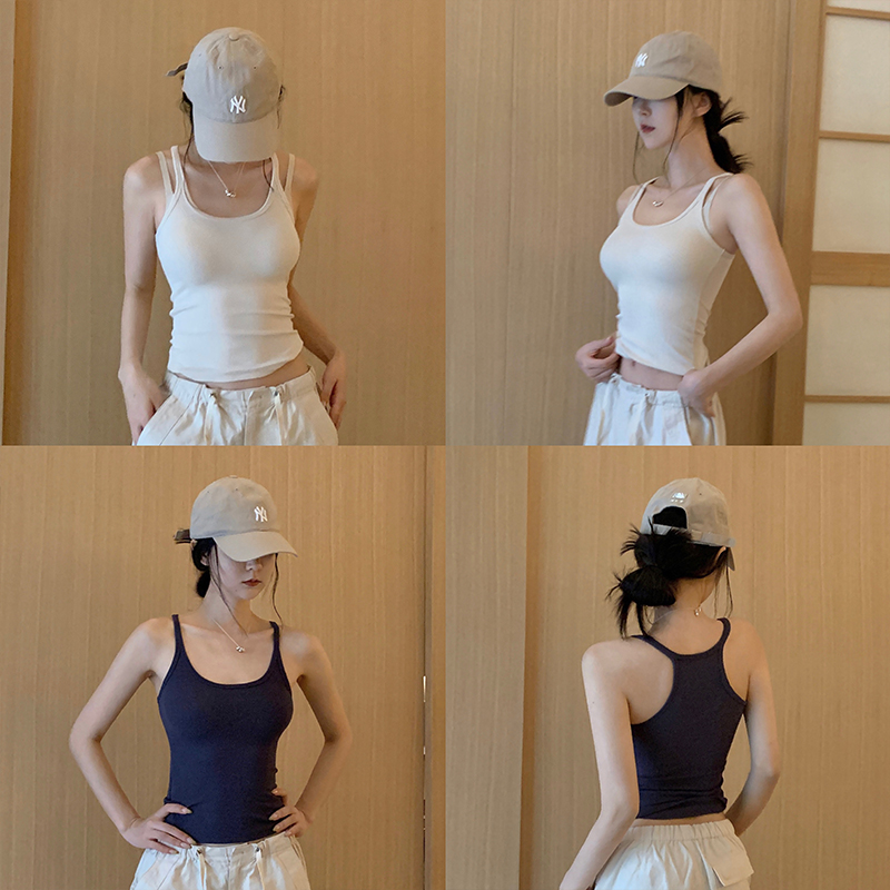 百搭针织紧身内搭外穿吊带背心女