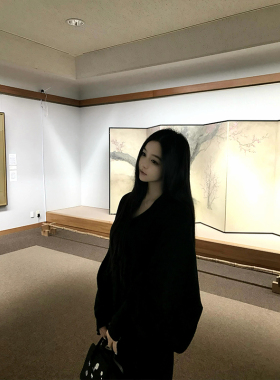 GYOKUU 黑色亚麻面料和风披肩开衫外套